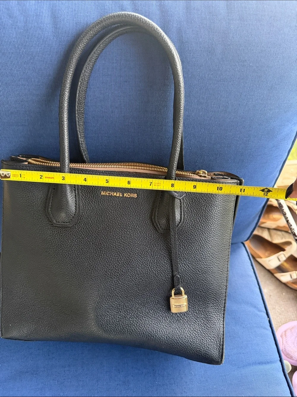 Michael Kors Black Tote with Gold Accents